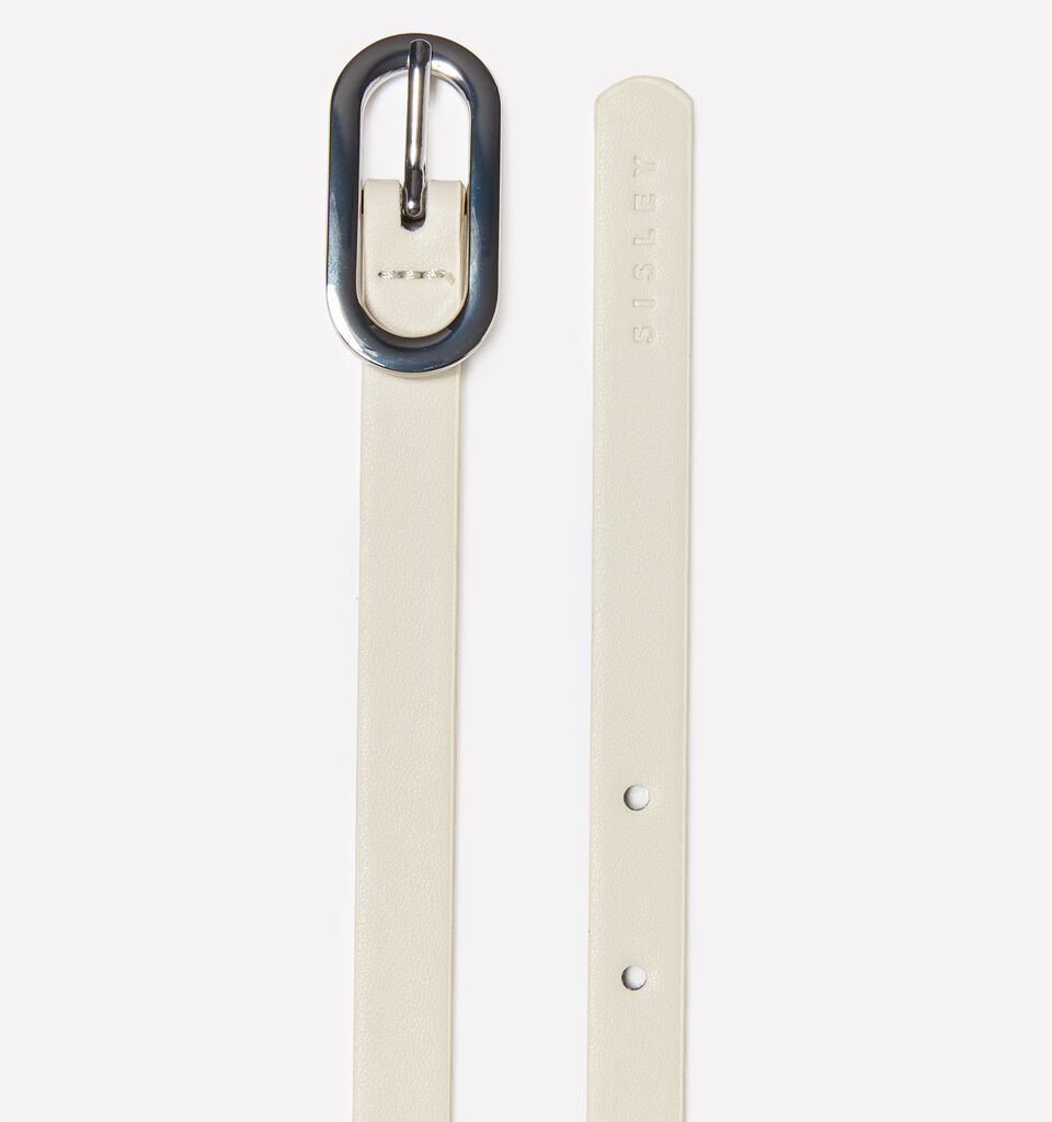 Thin cream white belt - women's belts - Creamy White | Sisley image number 2